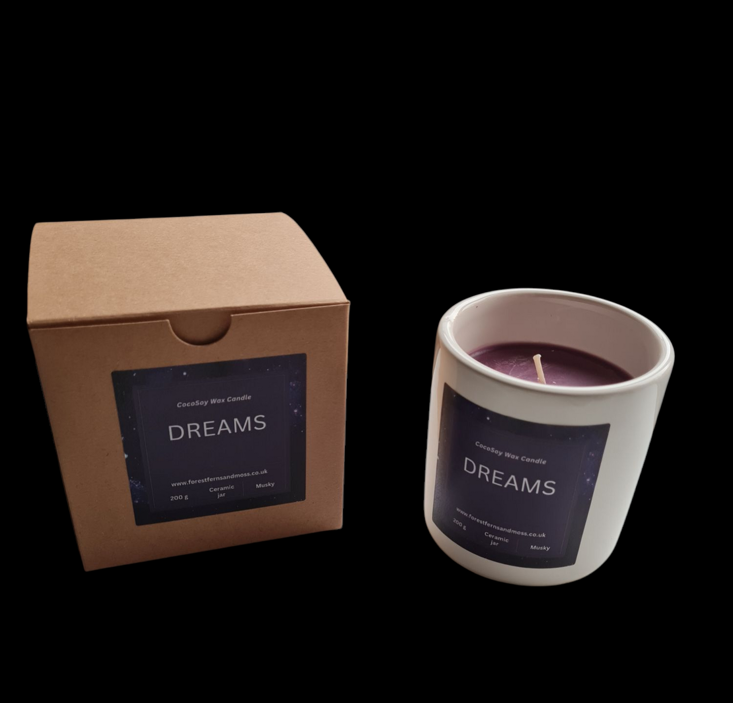 WHITE CERAMIC CANDLE - DREAMS