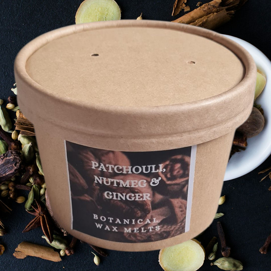 BOTANICAL WAX MELT TUB - PATCHOULI, NUTMEG & GINGER