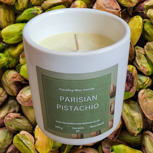 WHITE CERAMIC CANDLE - PARISIAN PISTACHIO