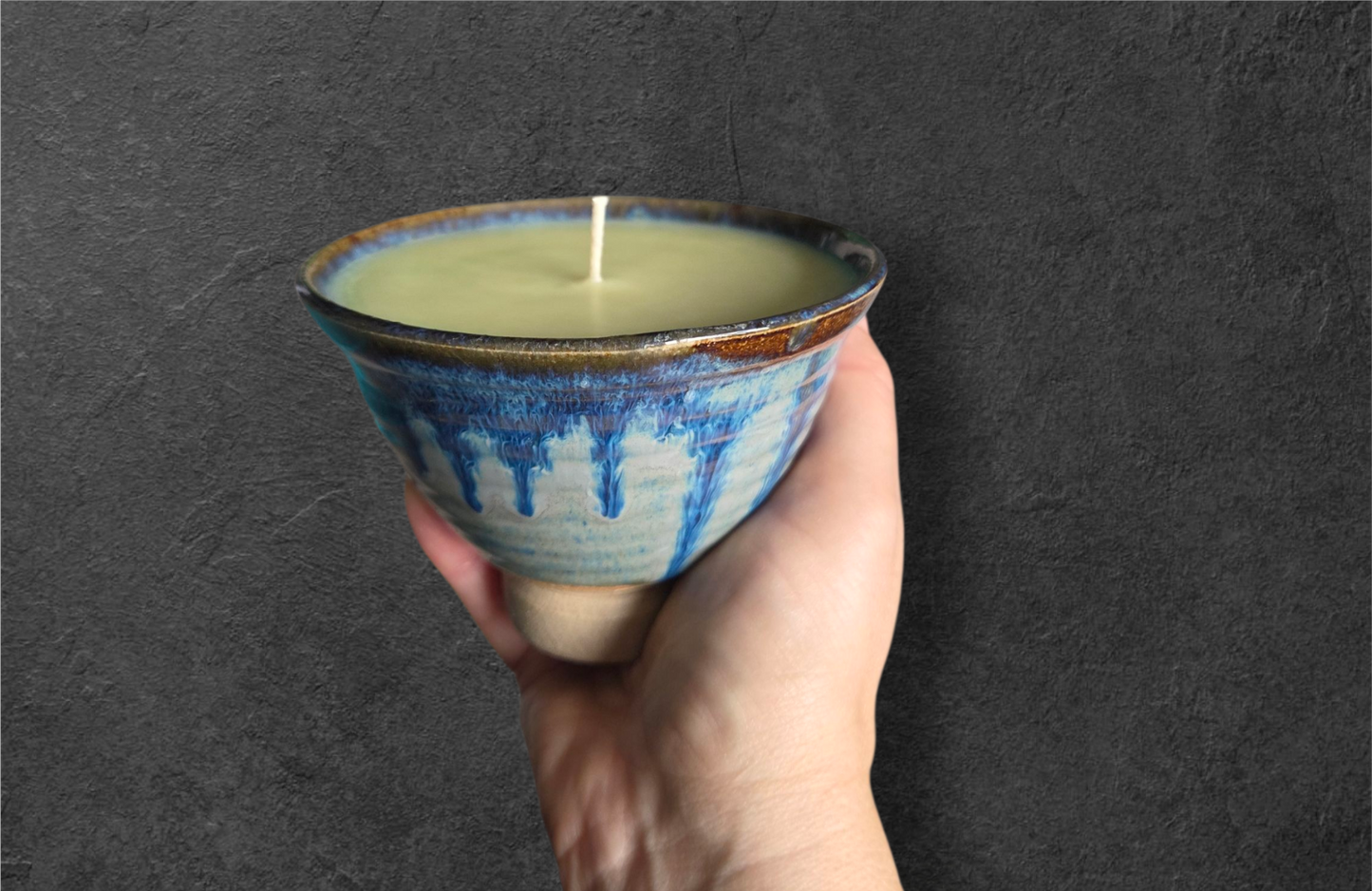 CERAMIC JAPANESE TEA BOWL CANDLE