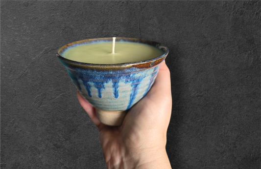 CERAMIC JAPANESE TEA BOWL CANDLE