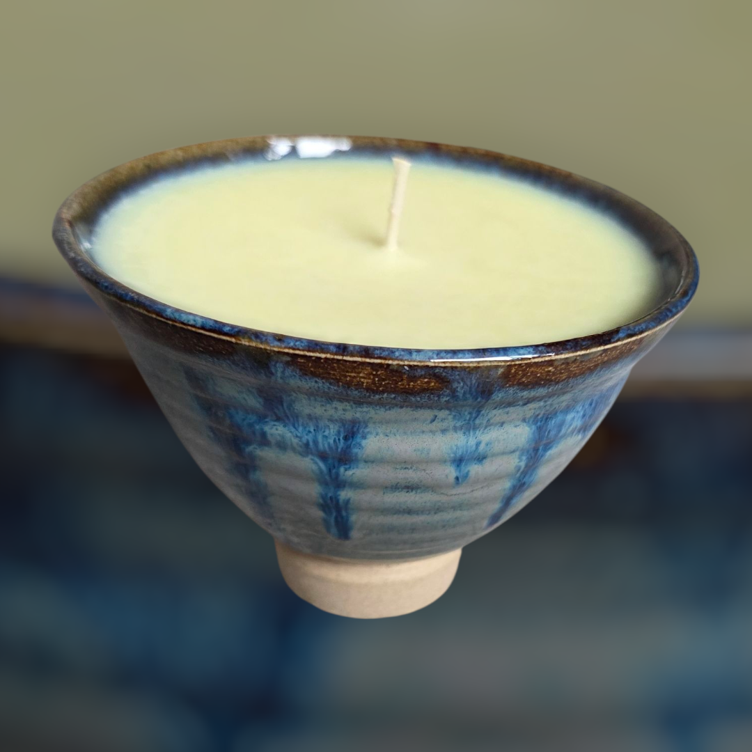 CERAMIC JAPANESE TEA BOWL CANDLE