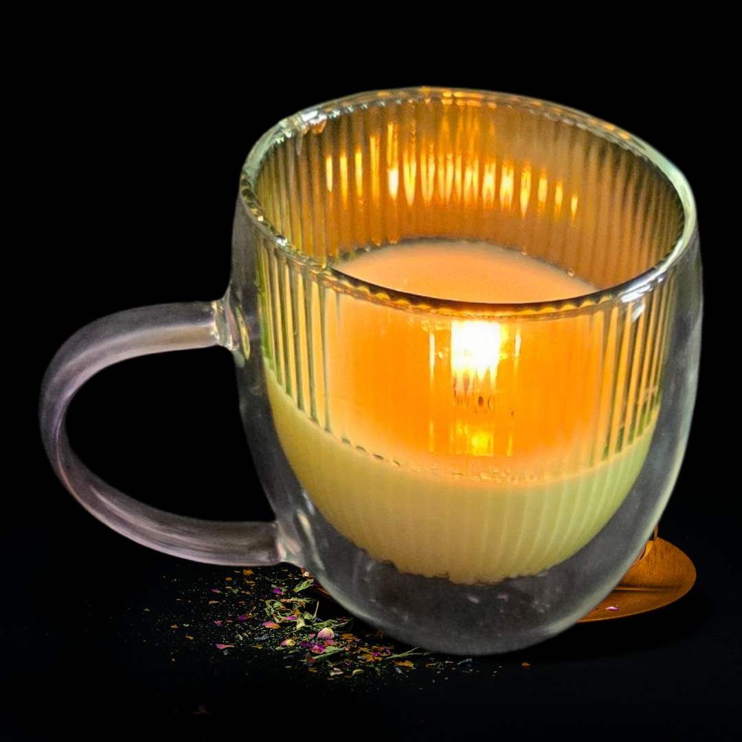 GLASS TEACUP CANDLE - THE TEA GARDEN