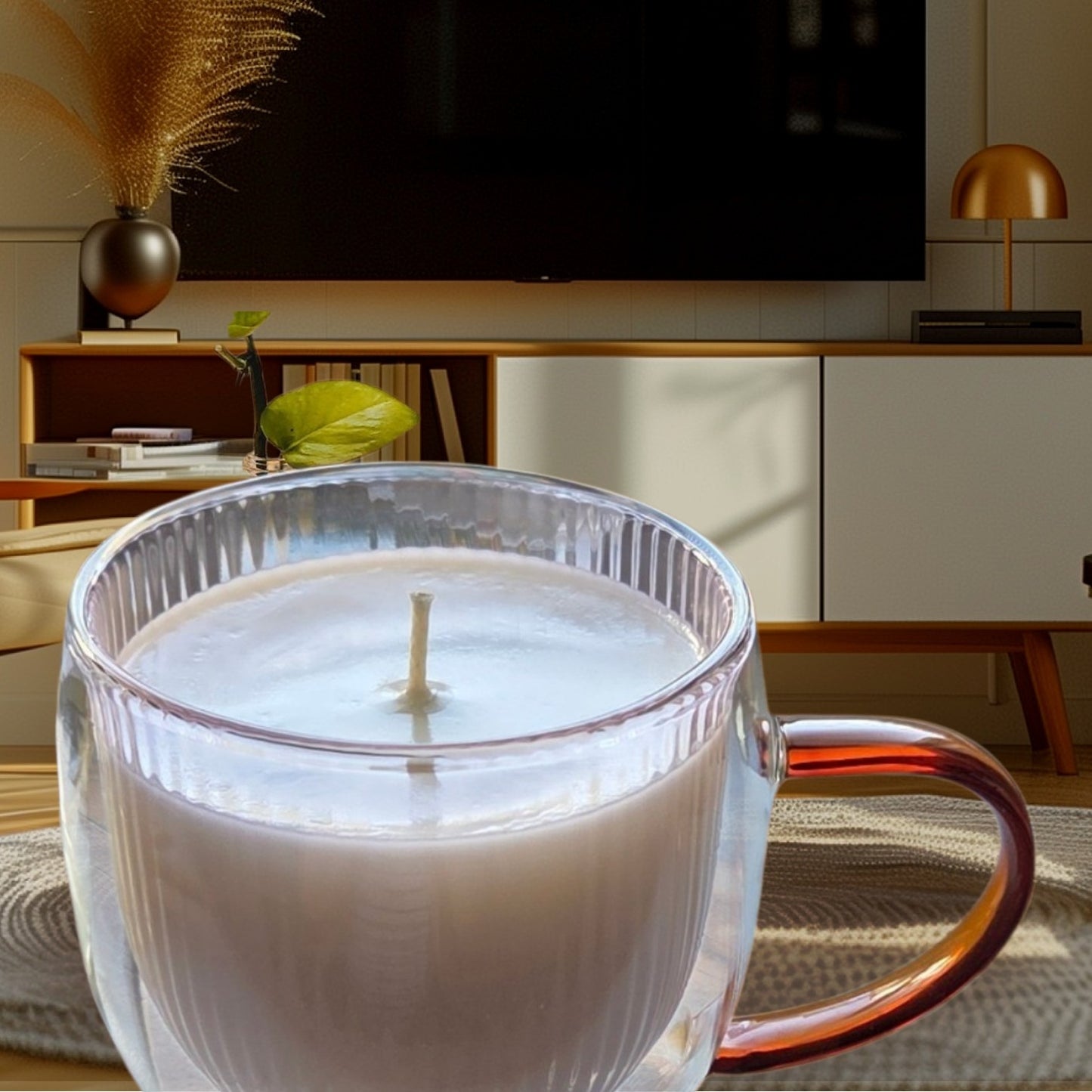 GLASS TEACUP CANDLE - TEA LEAF & CUCUMBER