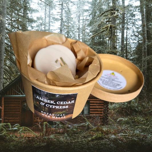 BOTANICAL WAX MELT TUB - AMBER, CEDAR & CYPRESS