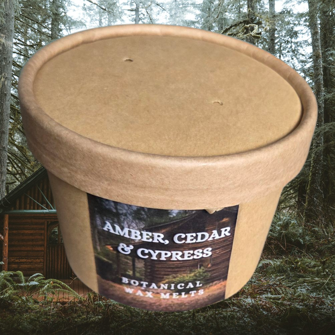 BOTANICAL WAX MELT TUB - AMBER, CEDAR & CYPRESS