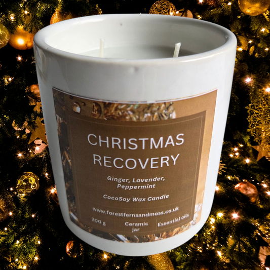 WHITE CERAMIC CANDLE - CHRISTMAS RECOVERY