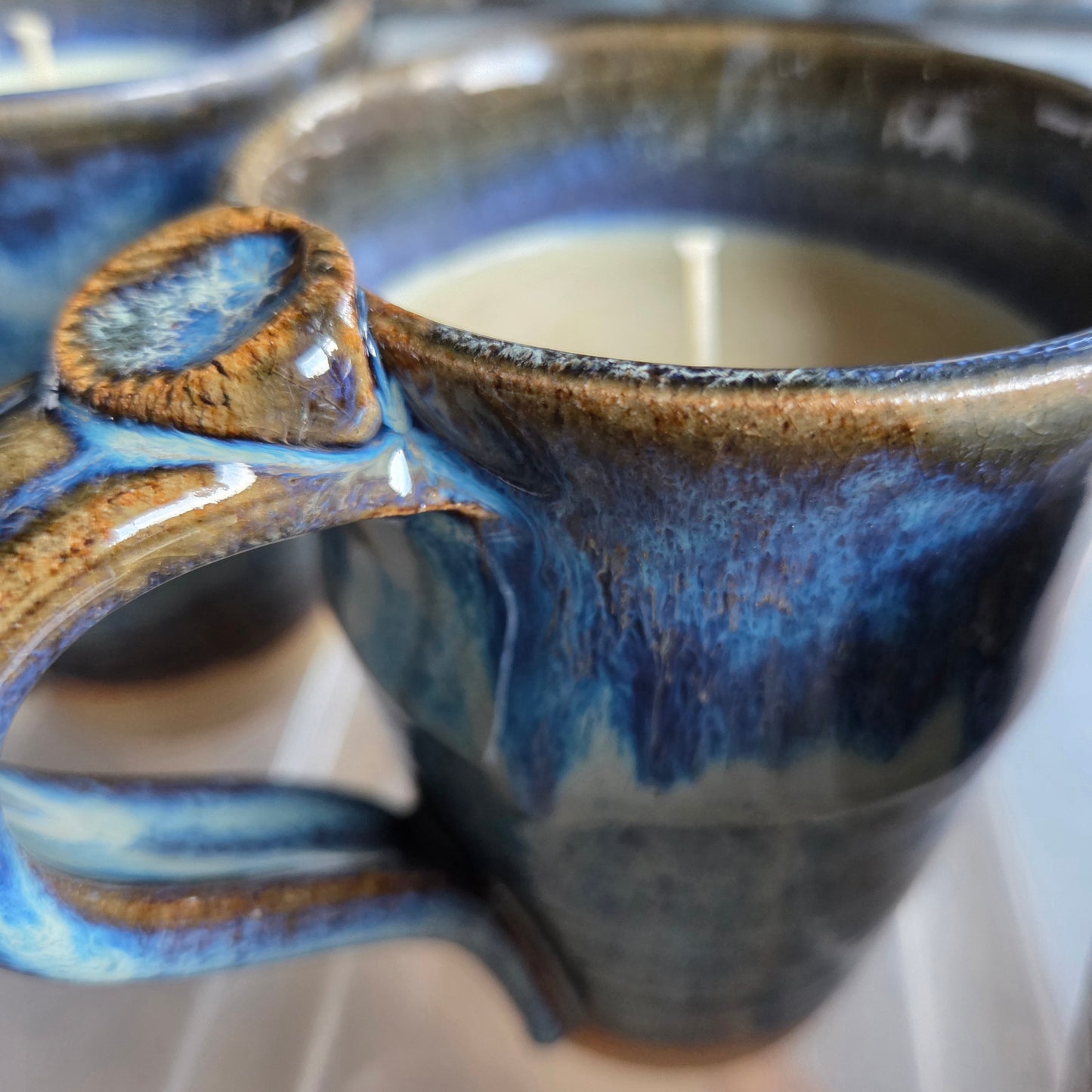 CERAMIC MUG CANDLE - BLUE GLAZE
