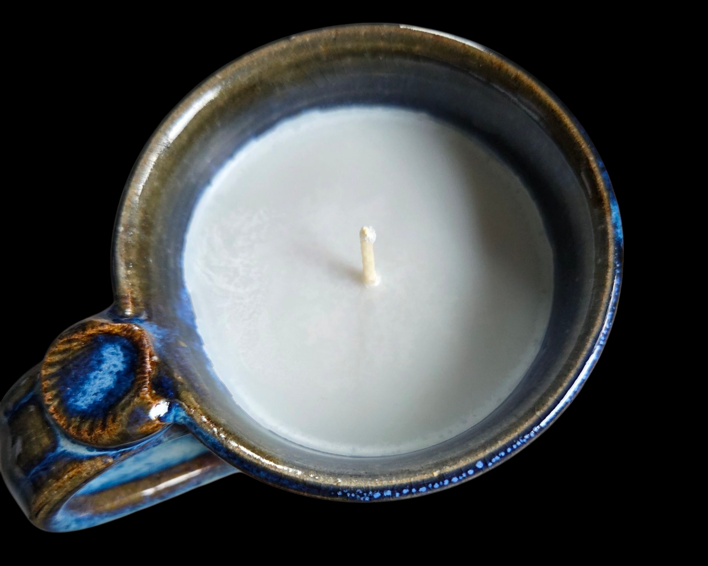 CERAMIC MUG CANDLE - BLUE GLAZE