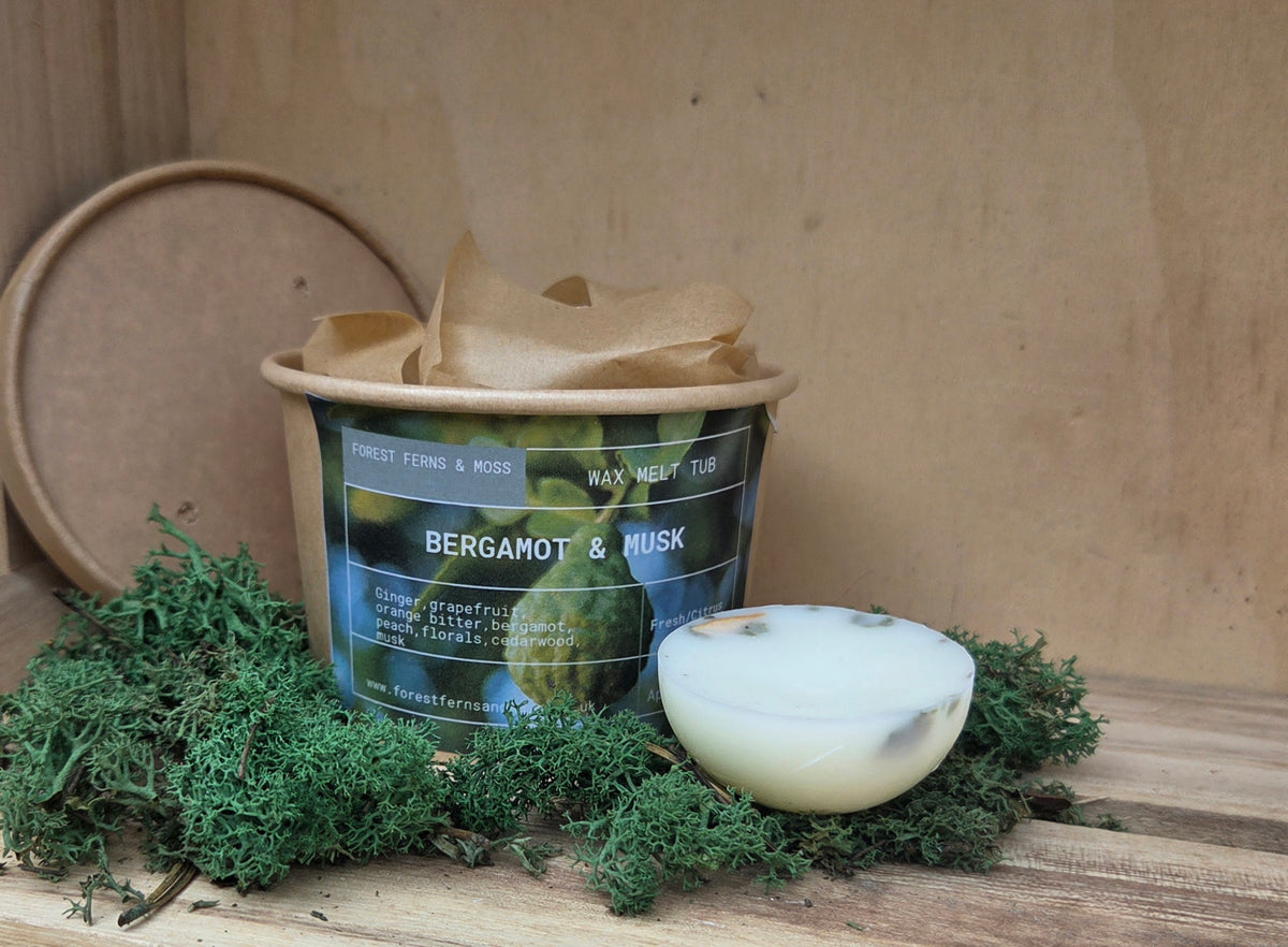 BOTANICAL WAX MELT TUB - BERGAMOT & MUSK