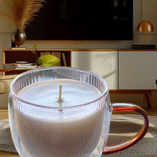 GLASS TEACUP CANDLE - TEA LEAF & CUCUMBER